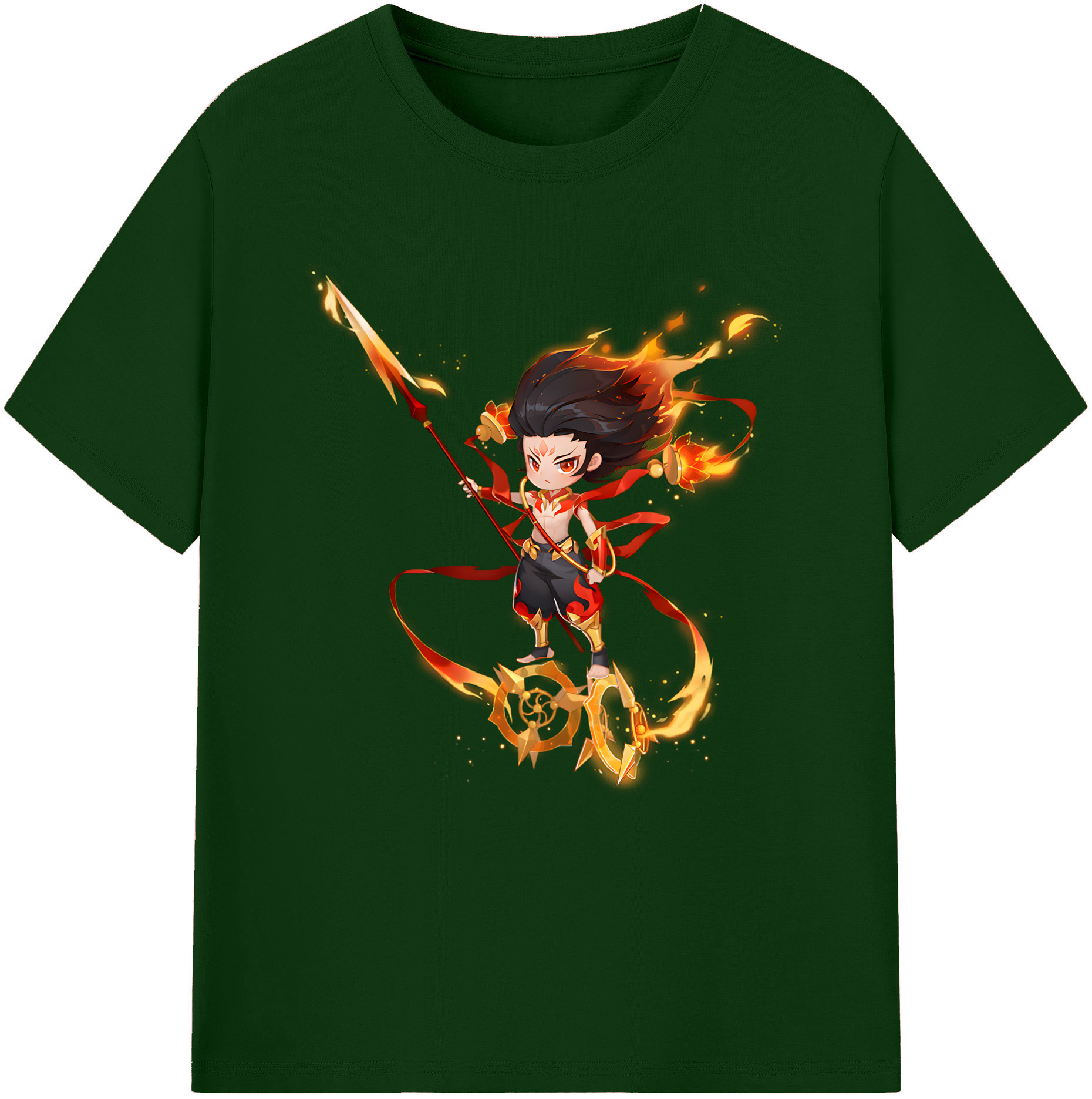 （画像用） Ne Zha 2 ナタ 魔童の大暴れ 綿100％半袖Tシャツ（フロントプリント）